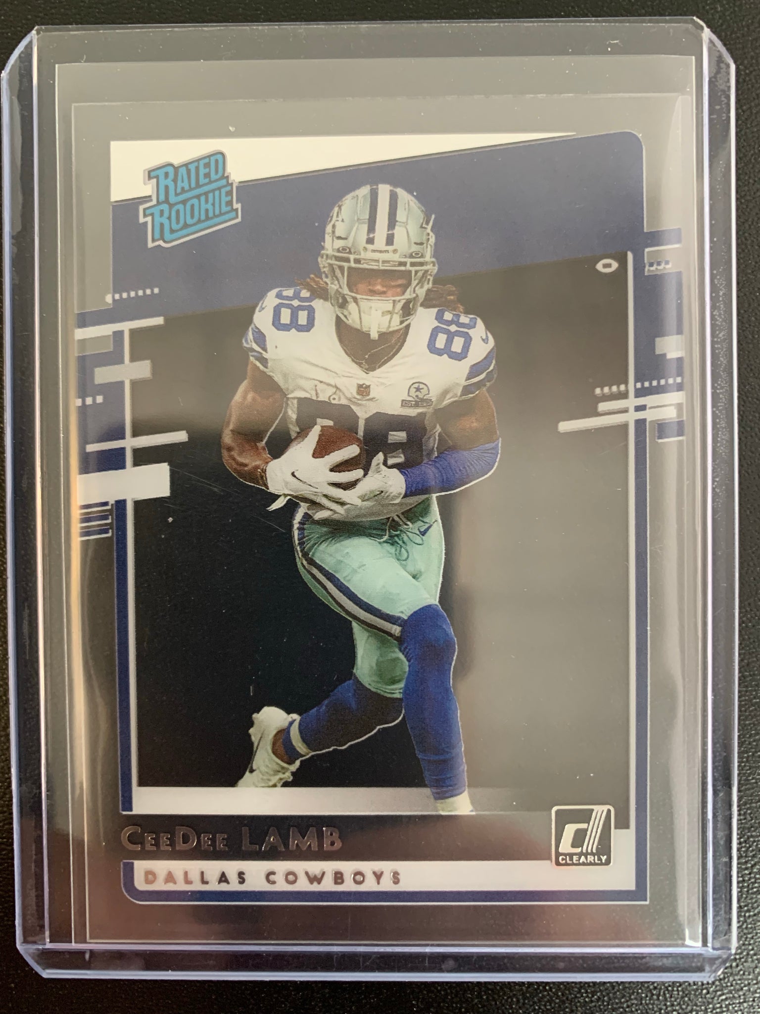 2020 PANINI CHRONICLES FOOTBALL #RR-CL DALLAS COWBOYS - CEE DEE LAMB CLEARLY DONRUSS RATED ROOKIE CARD