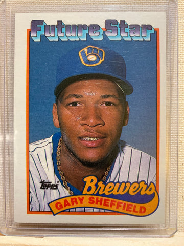 1989-90 TOPPS BASEBALL #343 - GARY SHEFFIELD ROOKIE CARD RAW