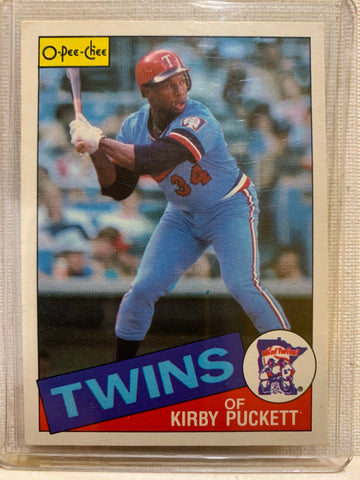 1985-86 O-PEE-CHEE BASEBALL #10 MINNESOTA TWINS - KIRBY PUCKETT ROOKIE CARD RAW