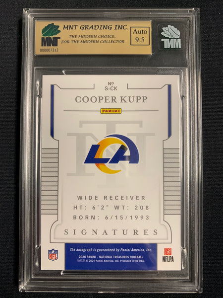2020 PANINI NATIONAL TREASURES FOOTBALL #S-CK LOS ANGELES RAMS - COOPER KUPP GOLD SIGNATURES NUMBERED 20/25 GRADED MNT 9.0 MINT , 9.5 AUTO