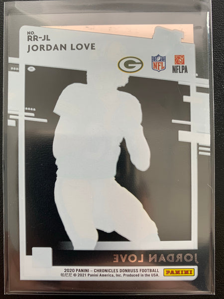 2020 PANINI CHRONICLES DONRUSS FOOTBALL #RR-JL GREEN BAY PACKERS - JORDAN LOVE CLEARLY DONRUSS RATED ROOKIE CARD