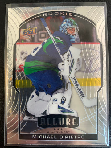 2020-21 UPPER DECK ALLURE HOCKEY #93 VANCOUVER CANUCKS - MICHAEL DIPIETRO BASE ROOKIE CARD