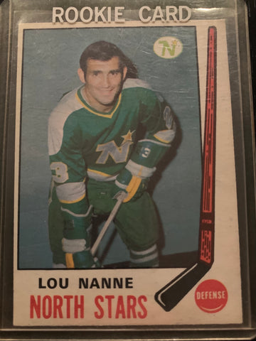 1969-70 O-PEE-CHEE HOCKEY #198 MINNESOTA NORTH STARS - LOU NANNE ROOKIE CARD RAW