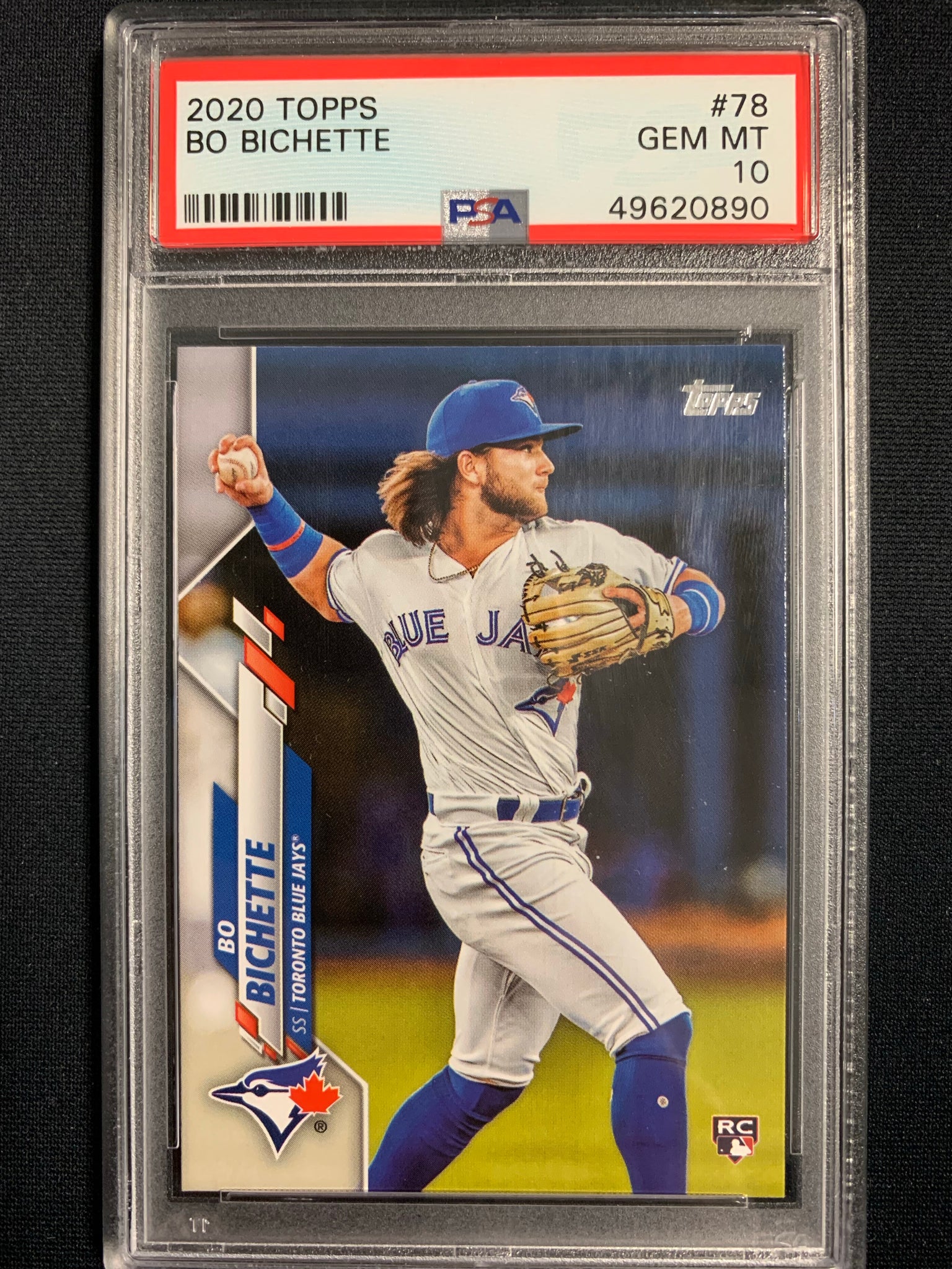 2020 TOPPS BASEBALL #78 TORONTO BLUE JAYS - BO BICHETTE ROOKIE CARD GRADED PSA 10 GEM MINT