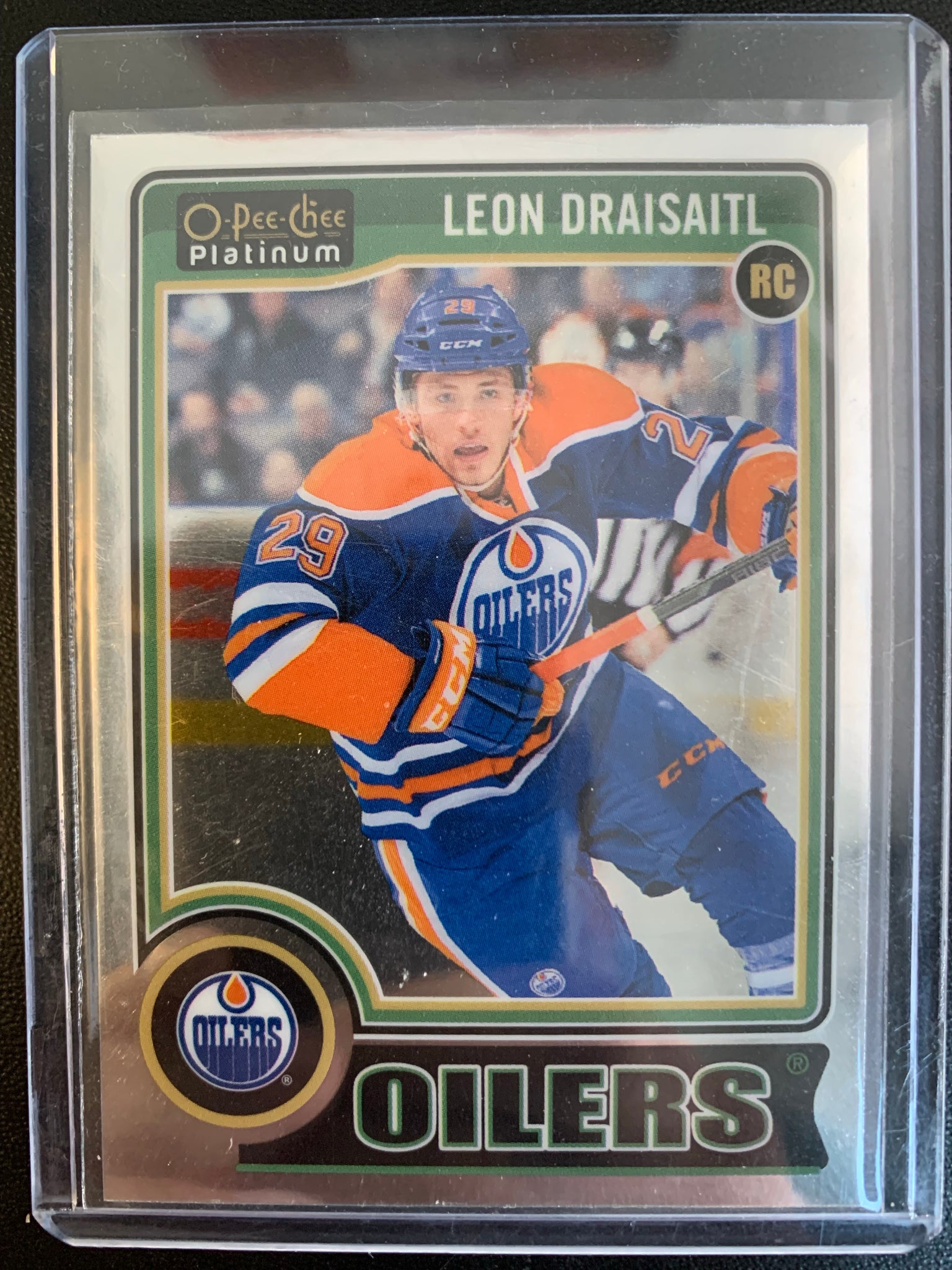 2014-15 UPPER DECK OPC PLATINUM HOCKEY #159 EDMONTON OILERS - LEON DRAISAITL PLATINUM ROOKIE CARD