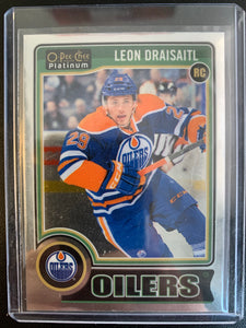 2014-15 UPPER DECK OPC PLATINUM HOCKEY #159 EDMONTON OILERS - LEON DRAISAITL PLATINUM ROOKIE CARD