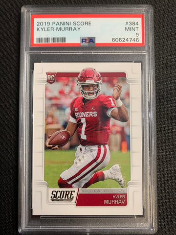 2019 PANINI SCORE FOOTBALL #384 ARIZONA CARDINALS - KYLER MURRAY ROOKIE CARD GRADED PSA 9 MINT