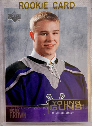 2003-04 UPPER DECK HOCKEY #217 LOS ANGELES KINGS - DUSTIN BROWN YOUNG GUNS ROOKIE CARD RAW