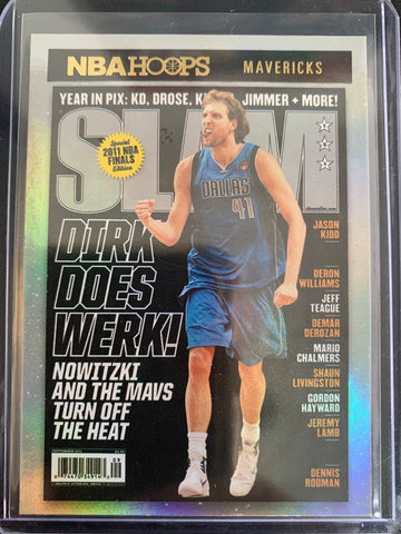 2020-2021 PANINI HOOPS NBA BASKETBALL #12 DALLAS MAVERICKS - DIRK NOWITZKI SLAM MAGAZINE HOLO FOIL CARD