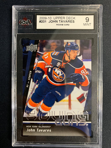 2009-10 UPPER DECK HOCKEY #201 NEW YORK ISLANDERS - JOHN TAVARES YOUNG GUNS ROOKIE CARD GRADED KSA 9 MINT