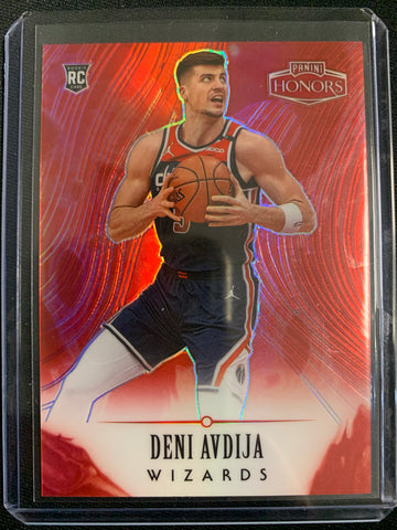 2020-2021 PANINI CHRONICLES NBA BASKETBALL #584 WASHINGTON WIZARDS - DENI AVDIJA PANINI HONORS RED PARALLEL ROOKIE CARD NUMBERED 055/149