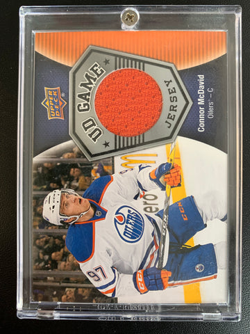 2016-17 UPPER DECK SERIES ONE HOCKEY #GJ-CM EDMONTON OILERS - CONNOR MCDAVID AUTHENTIC UD GAME JERSEY CARD