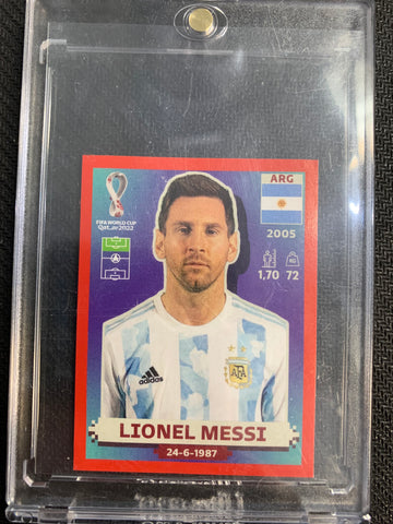 2022 PANINI QATAR WORLD CUP STICKERS #ARG 20 - LIONEL MESSI RED SP PARALLEL