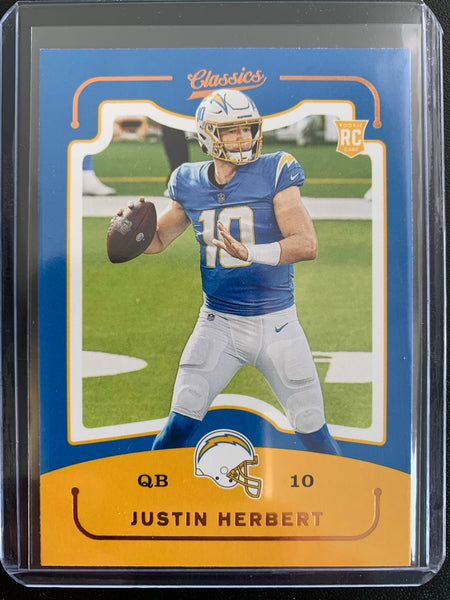 2020 PANINI CHRONICLES CLASSICS FOOTBALL #CL-3 LOS ANGELES CHARGERS - JUSTIN HERBERT ROOKIE CARD