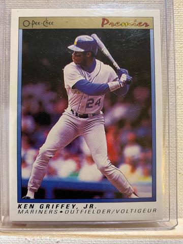 1990-91 O-PEE-CHEE PREMIER BASEBALL #56 - KEN GRIFFEY JR CARD RAW
