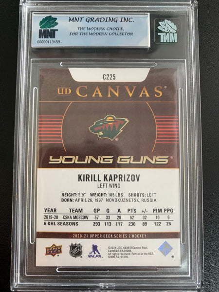 2020-21 UPPER DECK HOCKEY #C225 MINNESOTA WILD - KIRILL KAPRIZOV YOUNG GUNS CANVAS ROOKIE GRADED MNT 8.5 NMNT-MINT+