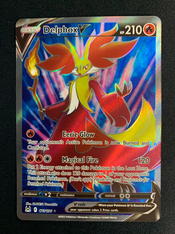 2022 POKEMON LOST ORIGIN DELPHOX V FULL ART RARE #173/196 - PACK FRESH !