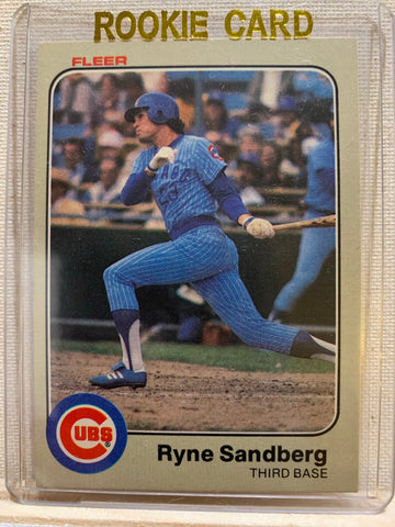 1983-84 FLEER BASEBALL #507 CHICAGO CUBS - RYNE SANDBERG ROOKIE CARD RAW