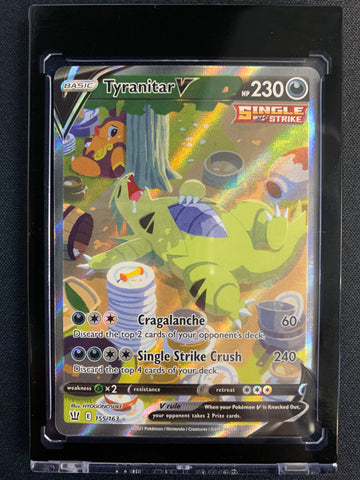 2021 POKEMON SW&SH BATTLE STYLES TYRANITAR V ALTERNATE ART 155/163 - PACK FRESH