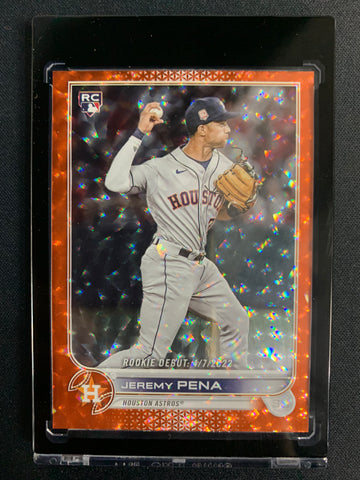 2022 TOPPS UPDATE BASEBALL #US276 HOUSTON ASTROS - JEREMY PENA ROOKIE DEBUT ORANGE ICE PARALLEL NUMBERED 236/299