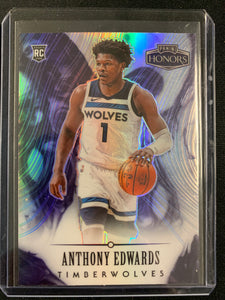 2020-2021 PANINI CHRONICLES NBA BASKETBALL #588 MINNESOTA TIMERWOLVES - ANTHONY EDWARDS SILVER PRIZM HONORS ROOKIE CARD