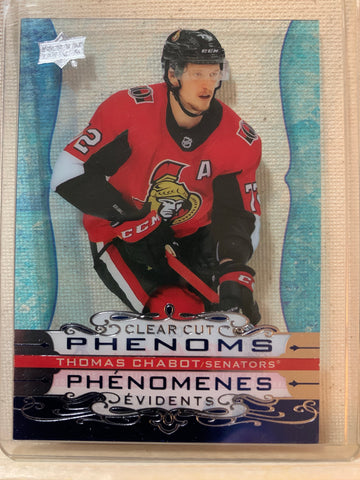 2020-21 TIM HORTONS HOCKEY #CC-8 OTTAWA SENATORS - CLEAR CUT PHENOMS THOMAS CHABOT CARD RAW