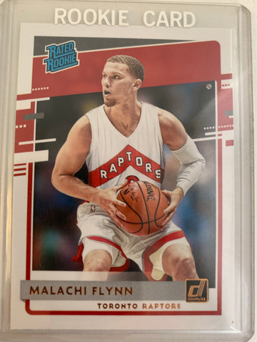 2020-2021 PANINI DONRUSS NBA BASKETBALL #215 TORONTO RAPTORS - MALACHI FLYNN DONRUSS RATED ROOKIE CARD