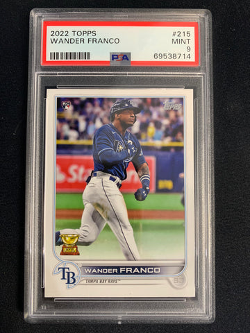2022 TOPPS SERIES 1 BASEBALL #215 TAMPA BAY RAYS - WANDER FRANCO ROOKIE GRADED PSA 9 MINT