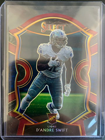 2020 PANINI SELECT FOOTBALL #51 DETROIT LIONS - D'ANDRE SWIFT SELECT DIE CUT CONCOURSE LEVEL ROOKIE CARD