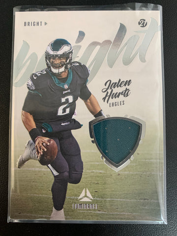2021 PANINI LUMINANCE FOOTBALL #BB-JAH PHILADELPHIA EAGLES - JALEN HURTS LUMINANCE BRIGHT PATCH INSERT CARD