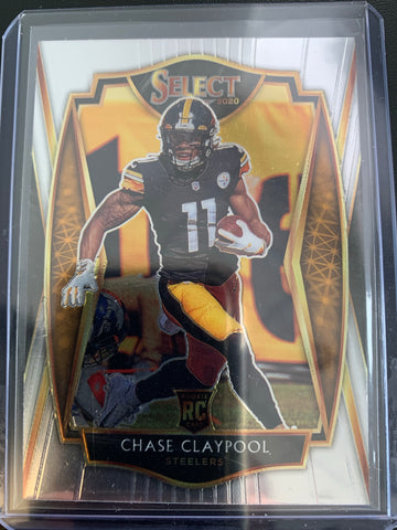 2020 PANINI SELECT FOOTBALL #170 PITTSBURGH STEELERS -CHASE CLAYPOOL PREMIER LEVEL ROOKIE CARD