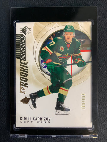 2020 UPPER DECK SP HOCKEY #129 - MINNESOTA WILD - KIRILL KAPRIZOV ROOKIE AUTHENTICS GOLD #'D 159/999