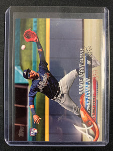 2018 TOPPS UPDATE BASEBALL #US252 ATLANTA BRAVES - RONALD ACUNA JR ROOKIE DEBUT ROOKIE CARD