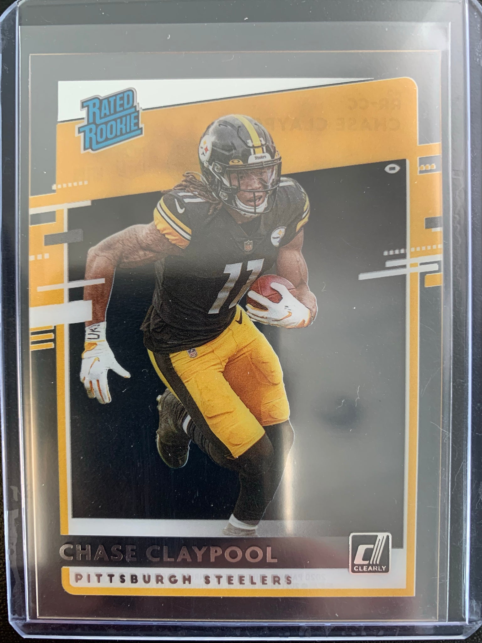 2020 PANINI CHRONICLES DONRUSS FOOTBALL #RR-CC PITTSBURGH STEELERS - CHASE CLAYPOOL CLEARLY DONRUSS RATED ROOKIE CARD