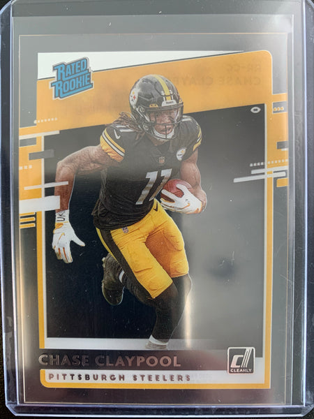 2020 PANINI CHRONICLES DONRUSS FOOTBALL #RR-CC PITTSBURGH STEELERS - CHASE CLAYPOOL CLEARLY DONRUSS RATED ROOKIE CARD