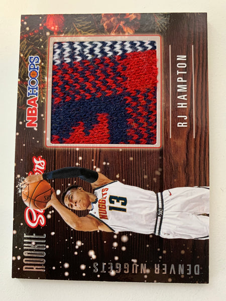 2021 PANINI HOOPS BASKETBALL #RSW-RJH DENVER NUGGETS - RJ HAMPTON ROOKIE SWEATERS CARD