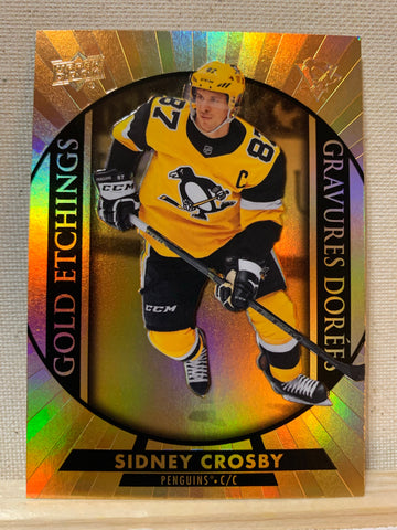 2020-21 TIM HORTONS HOCKEY #G-15 PITTSBURGH PENGUINS - GOLD ETCHINGS SIDNEY CROSBY CARD RAW