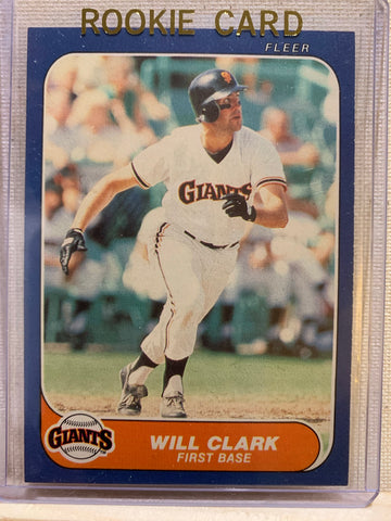 1986-87 FLEER BASEBALL UPDATE #U-25 SAN FRANCISCO GIANTS - WILL CLARK ROOKIE CARD RAW