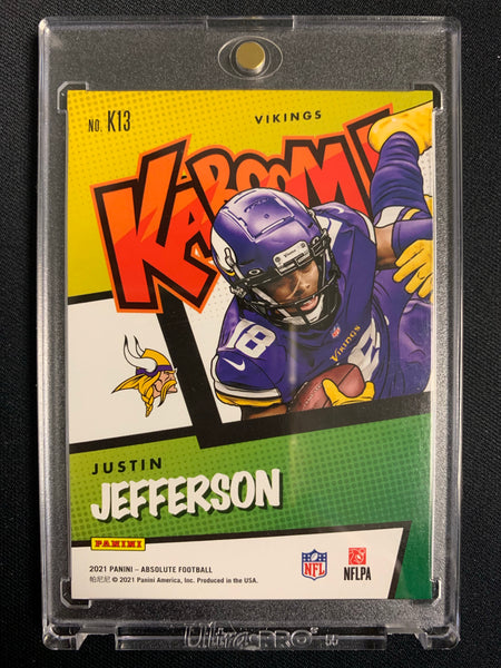 2021 PANINI ABSOLUTE FOOTBALL #K13 MINNESOTA VIKINGS - JUSTIN JEFFERSON KABOOM SSP