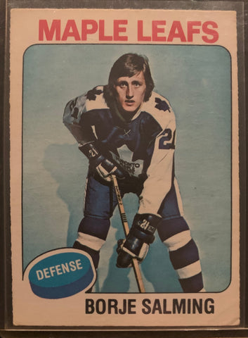 1975-76 O-PEE-CHEE HOCKEY #283 TORONTO MAPLE LEAFS - BORJE SALMING CARD RAW