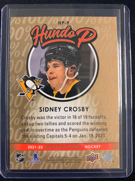 2021-22 UPPER DECK S1 HOCKEY #HP-9 PITTSBURGH PENGUINS - SIDNEY CROSBY GOLD PARALLEL HUNDO P INSERT