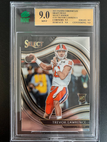 2021 PANINI CHRONICLES DRAFT PICKS FOOTBALL #258 JACKSONVILLE JAGUARS - TREVOR LAWRENCE SELECT ROOKIE CARD GRADED MNT 9.0 MINT