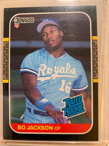 1987-88 DONRUSS BASEBALL #35 - BO JACKSON RATED ROOKIE CARD RAW