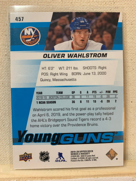 2019-20 UPPER DECK HOCKEY #457 NEW YORK ISLANDERS - OLIVER WAHLSTROM YOUNG GUNS ROOKIE CARD RAW