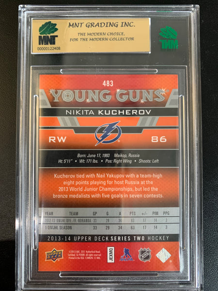 2013-14 UPPER DECK HOCKEY #483 TAMPA BAY LIGHTNING - NIKITA KUCHEROV YOUNG GUNS ROOKIE CARD GRADED MNT 9.5 GEM MINT