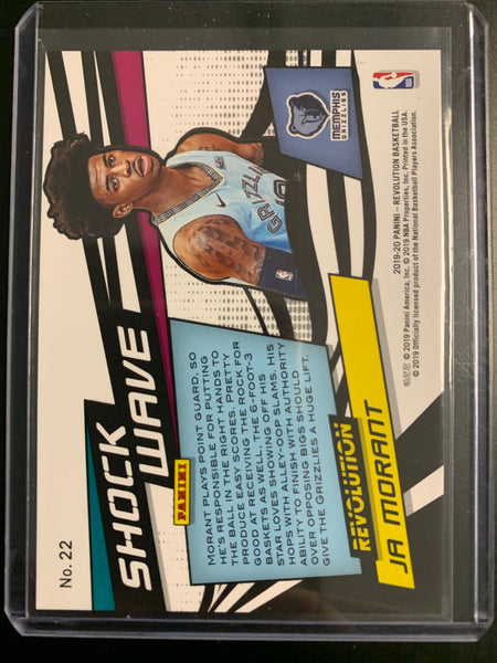 2019-20 PANINI REVOLUTION BASKETBALL #2 MEMPHIS GRIZZLIES - JA MORANT SHOCK WAVE INSERT SP ROOKIE CARD