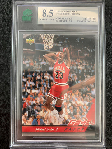 1992-93 UPPER DECK BASKETBALL #488 - MICHAEL JORDAN GRADED MNT 8.5 NMNT-MINT+