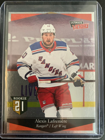 2020-21 UPPER DECK EXTENDED HOCKEY #UV-42 NEW YORK RANGERS - ALEXIS LAFRENIERE ULTIMATE VICTORY ROOKIE CARD