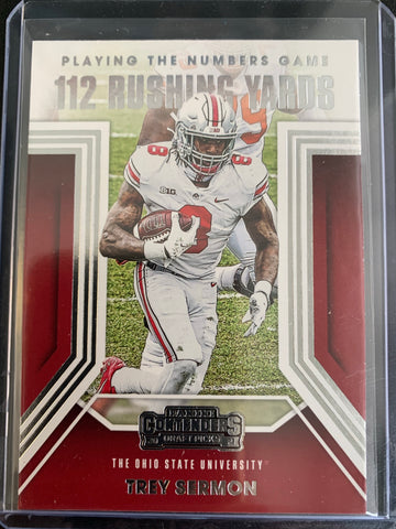 2021 PANINI CONTENDERS DRAFT PICKS FOOTBALL #10 SAN FRANCISCO 49ERS - TREY SERMON "PLAYING THE NUMBERS GAME" INSERT CARD