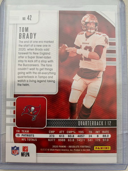 2020 PANINI ABSOLUTE FOOTBALL #42 TAMPA BAY BUCCANEERS - TOM BRADY ABSOLUTE GREEN FOIL CARD